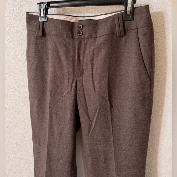 Banana Republic Martin Fit Brown Wool Wide Leg Trouser Pants Size 8 - Picture 2 of 10